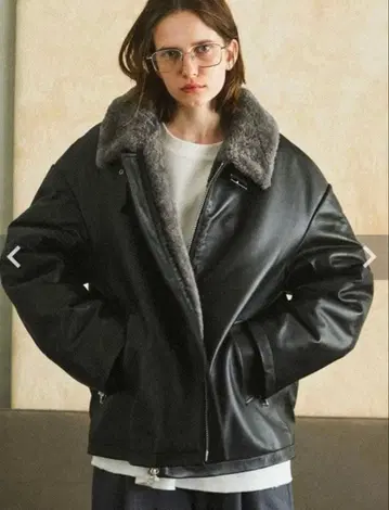 OPENING ACT 천연 가죽 리얼 가죽 무스탕 하이넥 자켓