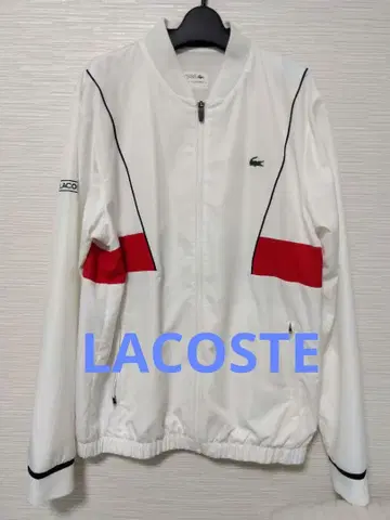 LACOSTE 나일론 자켓 화이트/레드