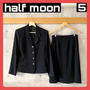 HALF MOON 스커트 수트 블랙 S