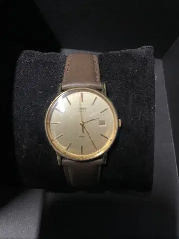 TIMEX 골드 브라운 아날로그 손목시계