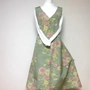 기모노 리메이크 순수 실크 롱 원피스 점퍼 스커트