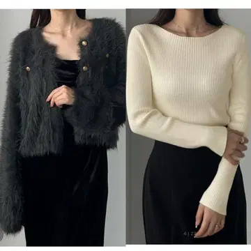 Louere 리브 니트 가디건 인기