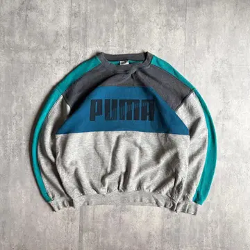 80s 유로 푸마 맨투맨 짧은 기장 불가리아제 빈티지