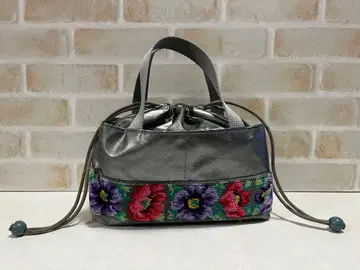 FEILER 복조리 파우치 꽃무늬 그레이