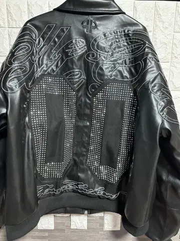 오버 사이즈 레더 자켓 블랙