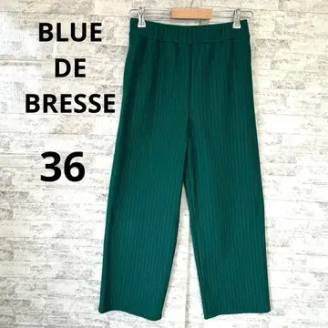 새상품급 [BLUE DE BRESSE ] 플리츠 와이드 팬츠 그린 36