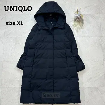 새상품급 XL 사이즈 [UNIQLO] 심리스 다운 코트 롱 블랙