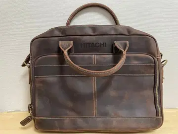 미사용 가죽 비즈니스 백 브라운
