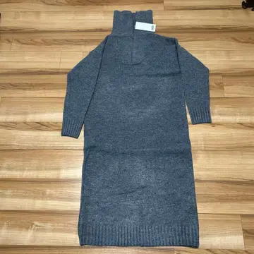 그레이 니트 원피스 긴팔 하이넥