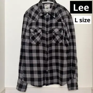 Lee 플란넬 셔츠 블랙 그레이 체크 무늬