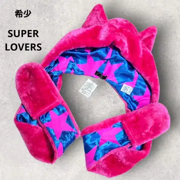 택 포함 슈퍼라버스 모코모코 고양이 귀 머플러 모자 장갑 별 패턴