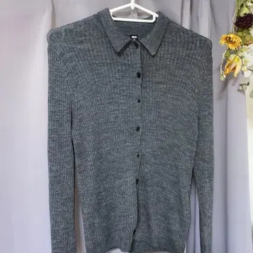 UNIQLO 메리노 리브 폴로 가디건