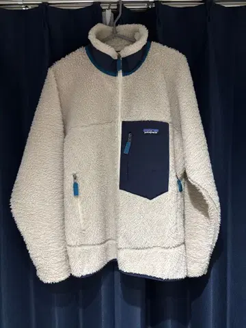 Patagonia 플리스 자켓 M 화이트/네이비