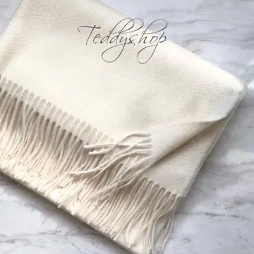 최고급 캐시미어 100% 대형 스톨 밀키 화이트