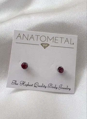 정품 아나토메탈 귀걸이 2개 세트 프롱 세트 젬 엔드 16g
