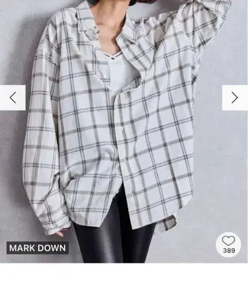 GYDA 화이트 체크 셔츠