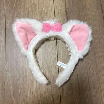 고양이 귀 머리띠 화이트 핑크