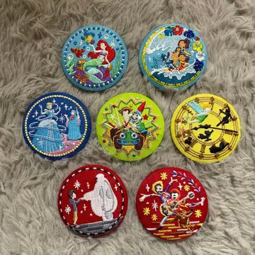 디즈니 자수 캔 배지 7개 세트