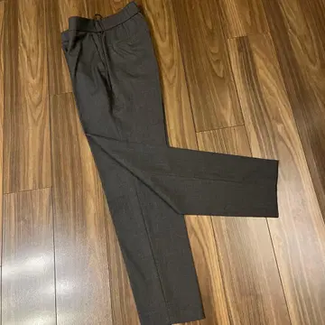 그레이 스트레이트 슬랙스 허리밴딩