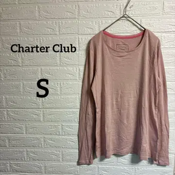 해외 구제 의류 Charter Club [ S ] 긴팔 티셔츠 핑크 무지