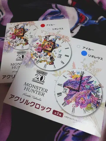 몬스터 헌터 20th x 타케다 히로키 아크릴 시계 전 2종