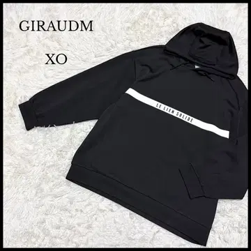 [ GIRAUDM ] 지로움 빅 루즈 후드티 XO 블랙 스포츠 캐주얼