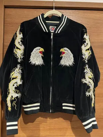 요코하마 재팬 벨벳 스카잔 금실 이글 수베니어 자켓