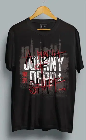 조니 뎁 개인전 블랙 T셔츠 S 사이즈