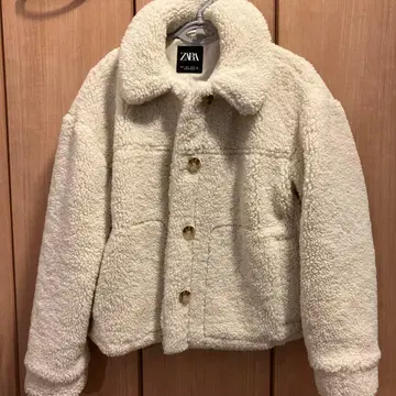 ZARA 아이보리 보아 자켓 S