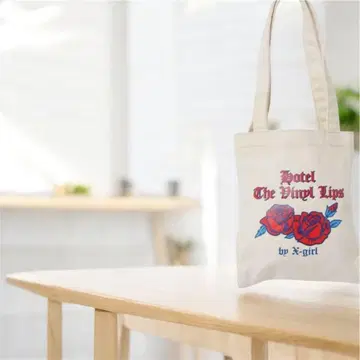 X-girl 장미 프린트 토트백