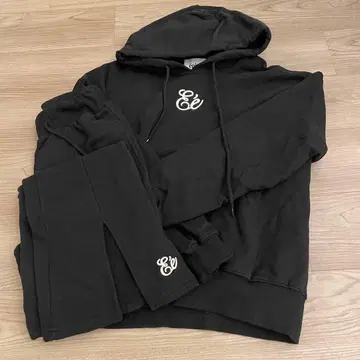 epine 블랙 저지 후드티 팬츠 셋업