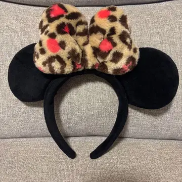 미니 머리띠 레오파드 무늬 리본