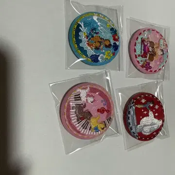 디즈니 자수 캔뱃지 4종 세트