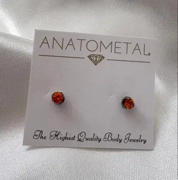 아나토메탈 귀걸이 2개 세트 프롱 세트 젬 엔드 3mm 16g