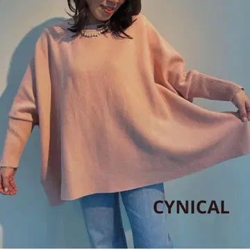 [ 미사용 택 포함 ] cynical 시니컬 돌먼 니트 핑크