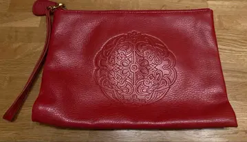 빨간색 천연 가죽 보물 파우치 금전운 재물운 새상품급