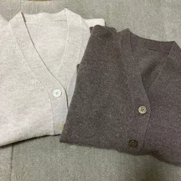 미사용 새상품 무인양품 워셔블 울 가디건 2개 세트 S 사이즈