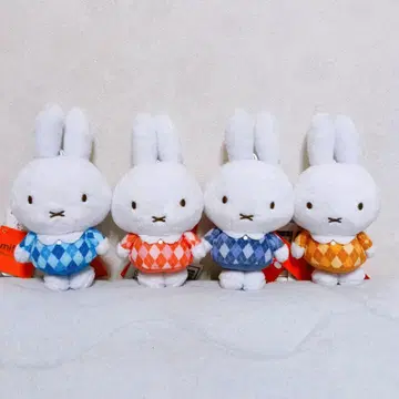 미피 봉제 인형 마스코트 아가일 ver. 4개 세트