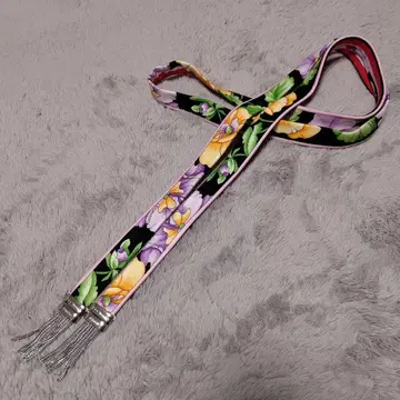 LEONARD 꽃무늬 실버 프린지 벨트