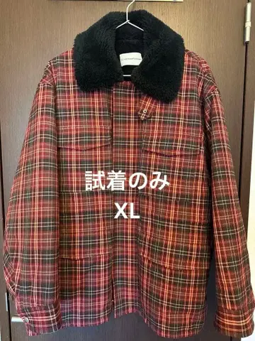 GU x beautiful people 체크 보아 블루종 RED