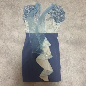 JEWELS 블루 계열 플라워 자수 타이트 드레스 S