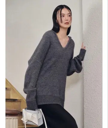 [ FRAY I.D ] 프레이 아이디 니트 후디 폭스 니트 그레이