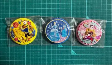 디즈니 자수 캔뱃지 2 미녀와 야수 신데렐라 슈가 러쉬