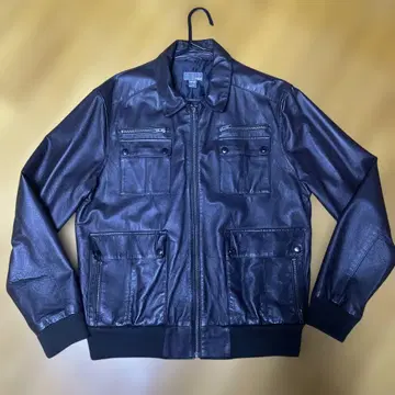 H&M 다크 브라운 4 포켓 가죽 자켓