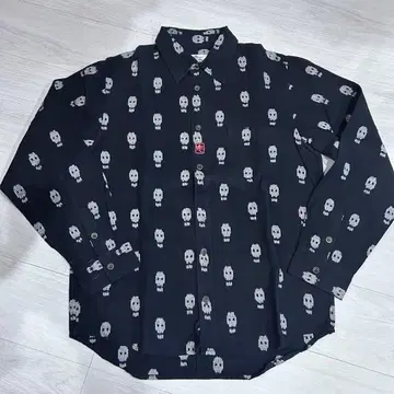 이 카스리 해골 긴팔 셔츠 새상품급 블랙