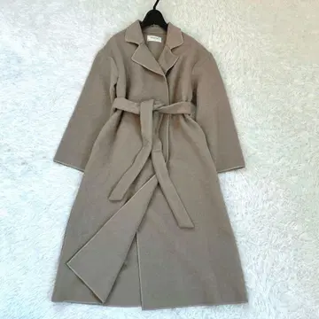 컨디션 최상 프레이 아이디 울 리버 롱 코트 벨티드 베이지