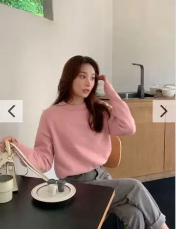 birthdaybash 라운드 넥 하이 게이지 니트