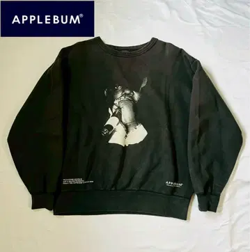 Applebum 애플바움 비기 맨투맨 페이드 블랙 XL