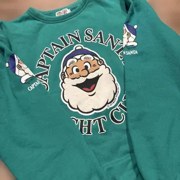 레어 90s 캡틴 산타 빅 로고 와이드 소매 맨투맨 트레이닝복