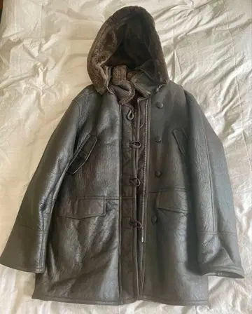 천연 가죽 롱 코트